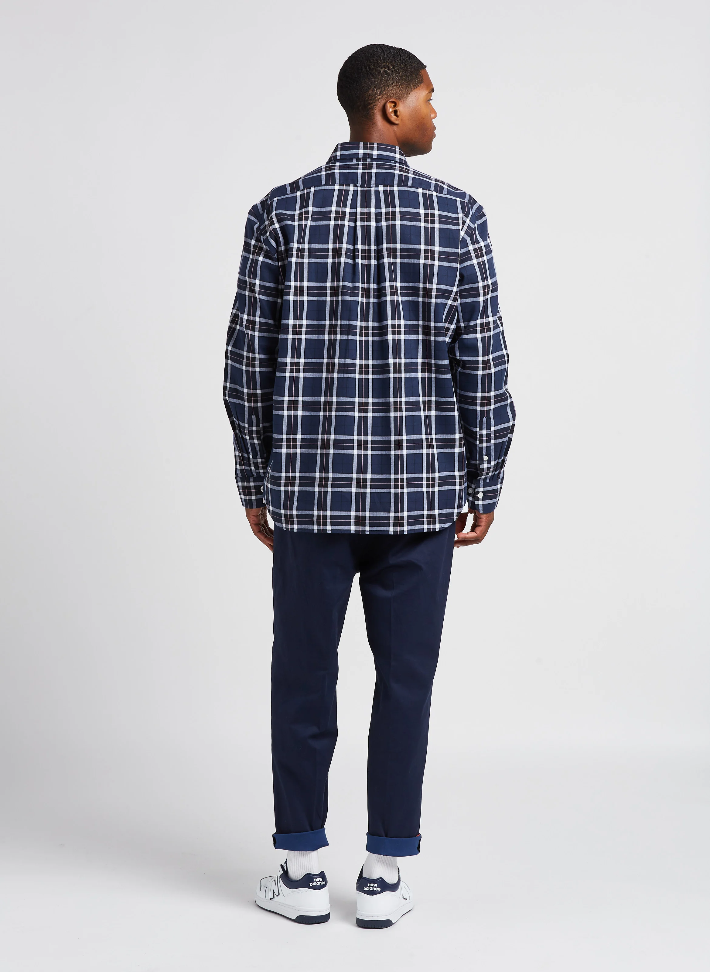 Pantalon droit en coton bio mélangé| Bleu