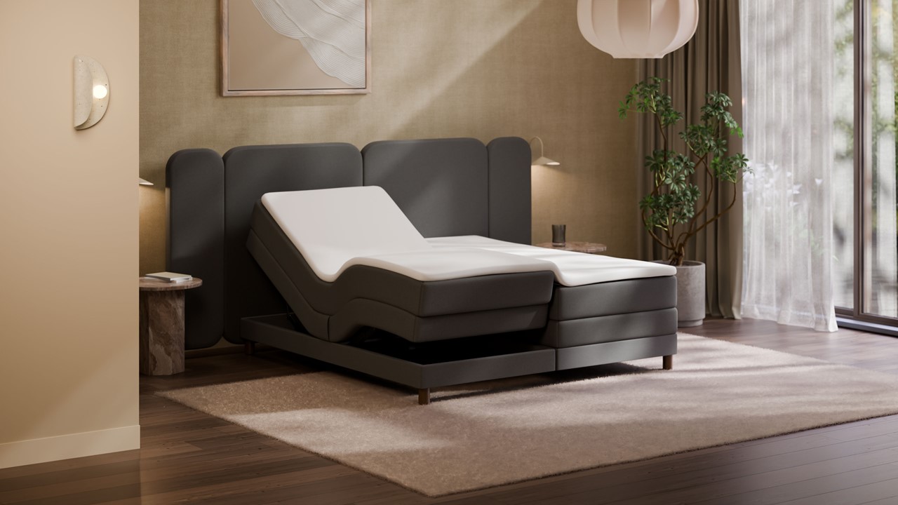 Elektrische boxspring Ridge - Warm wool anthracite