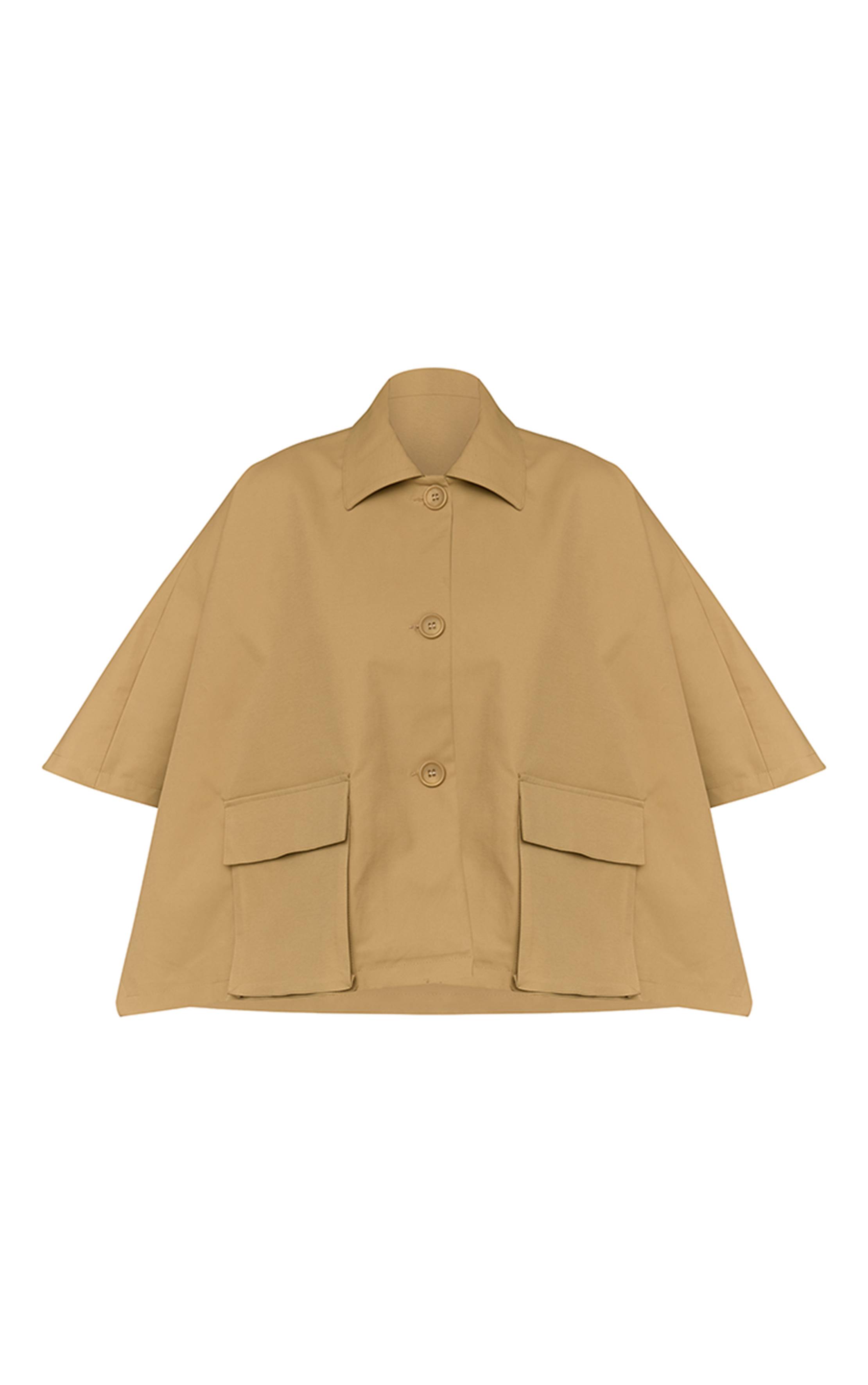 Gris Clair Veste Courte Style Trench À Manches Chauve-souris