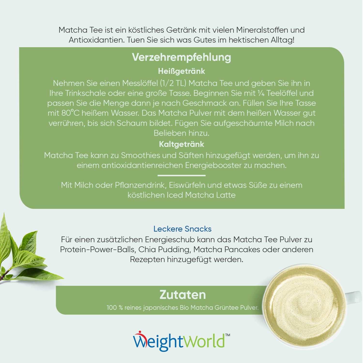 WeightWorld Japanischer Matcha Tee