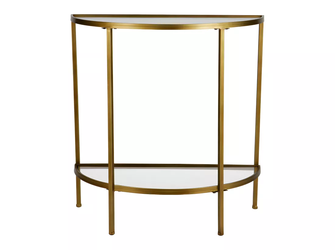 Goddess - Console en métal et verre - Laiton