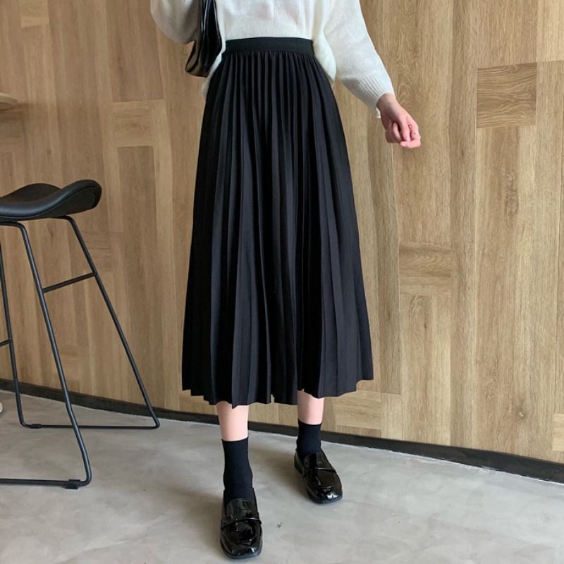 Shopherd - Hoge taille geplooide midi-rok