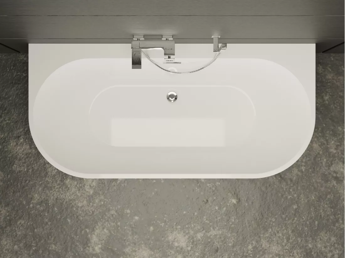 Baignoire semi-îlot Murale NAOS Noire L. 170 x l. 80 cm, by SPALINA