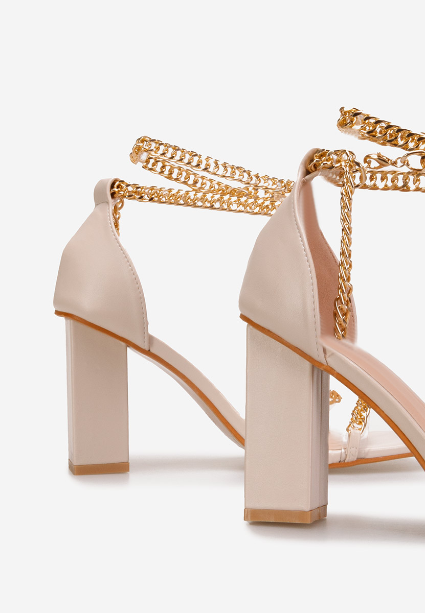Sandales avec chaîne beige Alize