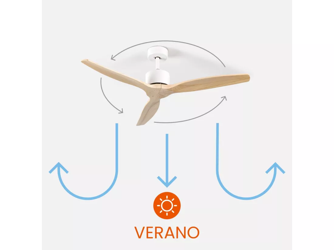 Ventilateur de Plafond 3 Pales 55W 6 Vitesses Nebraska Blanc Thinia Home