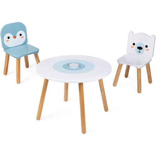 Janod kindertafel en twee stoelen