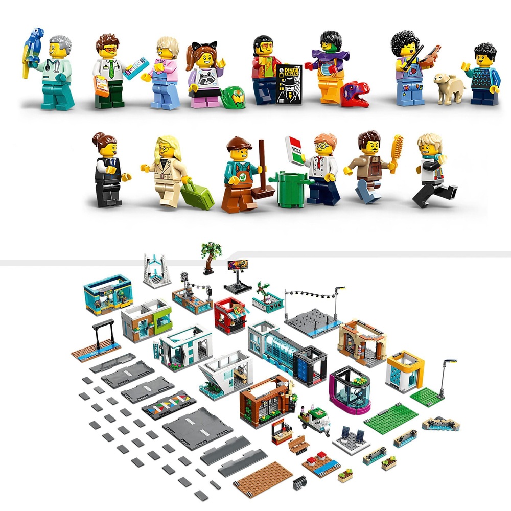LEGO City 60380 Innenstadt – Umbaubares modulares Gebäude-Spielset