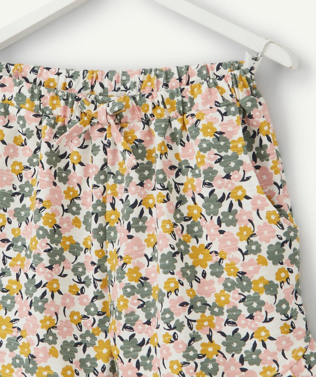 SHORT FILLE EN COTON BIO IMPRIMÉ FLEURI
