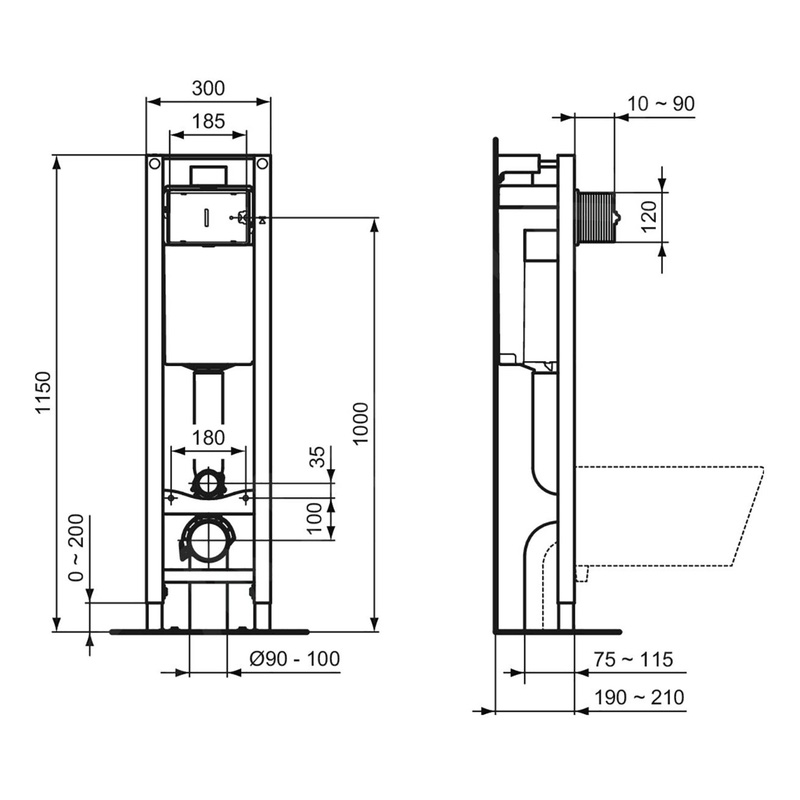 Ideal Standard inbouwreservoir Eco incl. bedieningspaneel wit