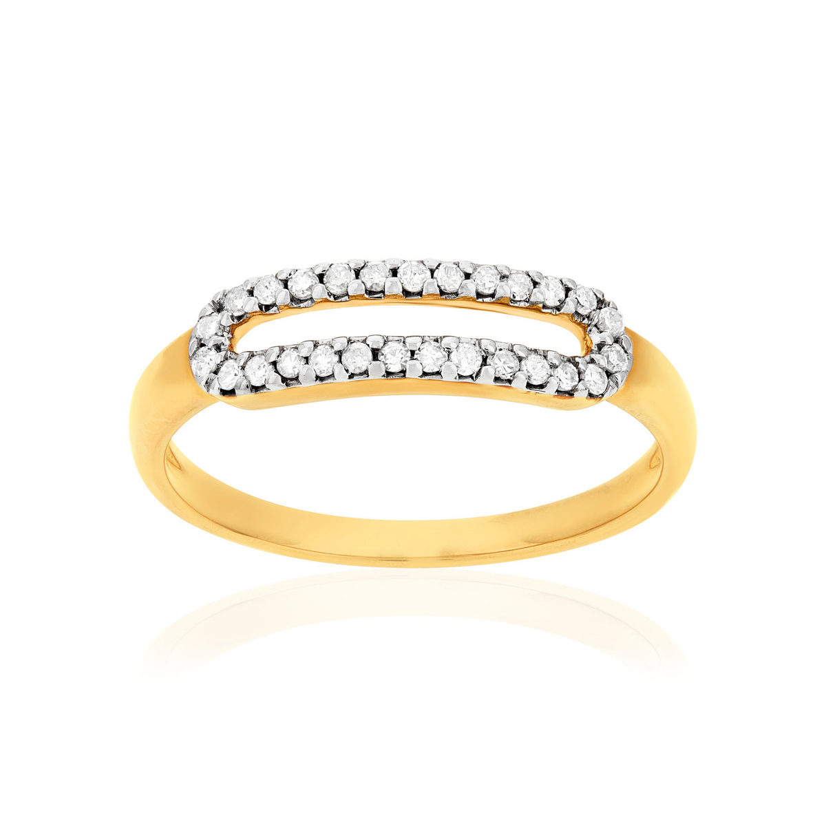 Bague or 375 2 tons diamants