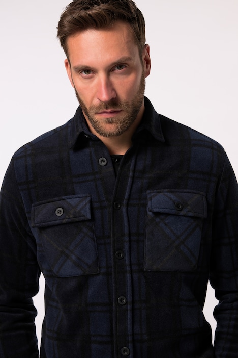 JP 1880 Fleece-Karohemd, Workwear, Langarm, Kentkragen, Modern Fit, bis 8 XL