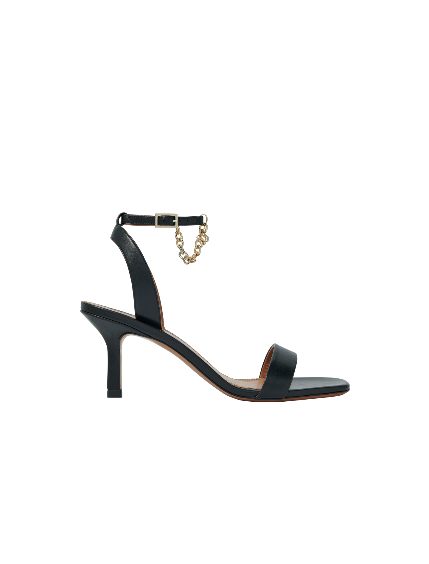 Sandales à talon en cuir | Noir