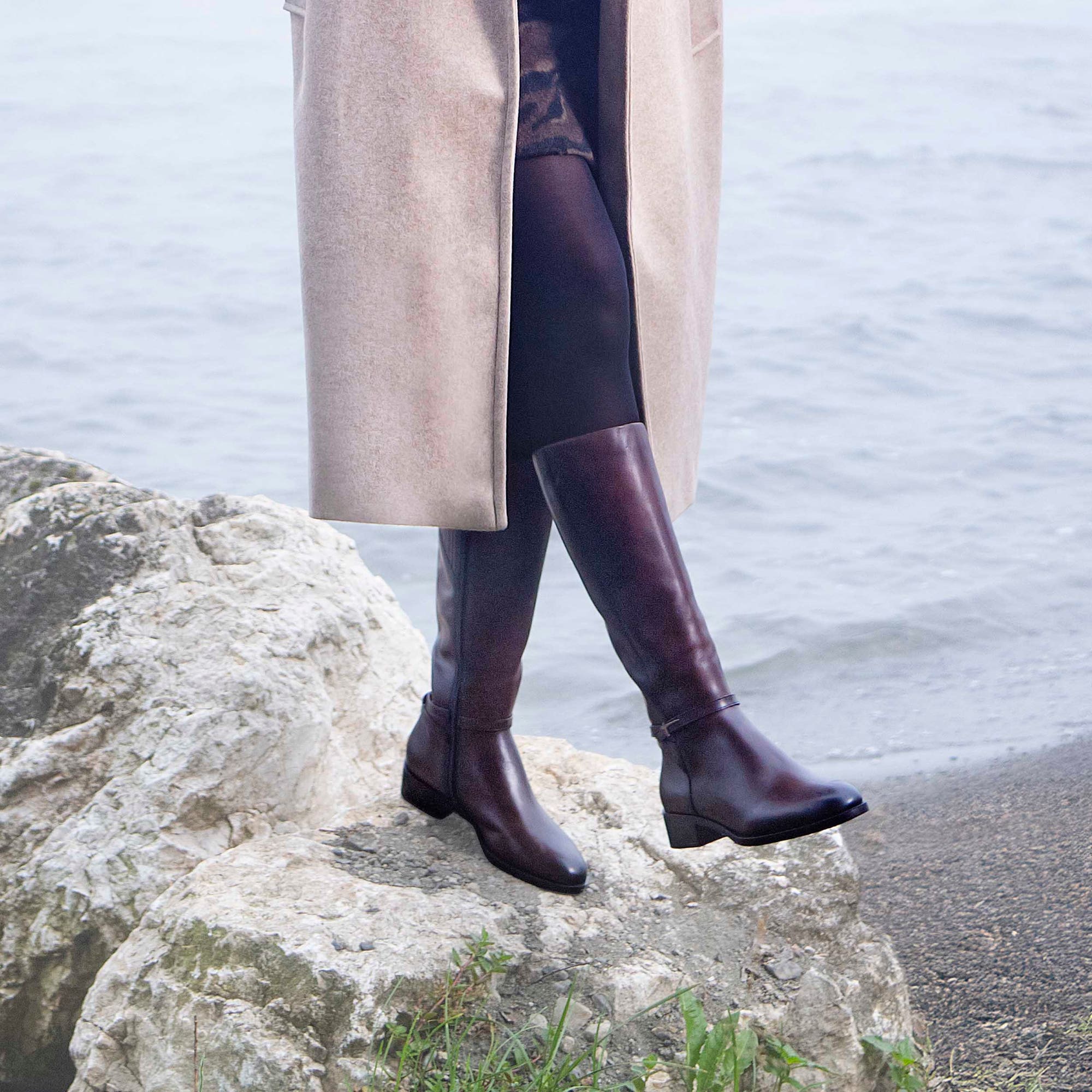 Bottes Femme en cuir marron
