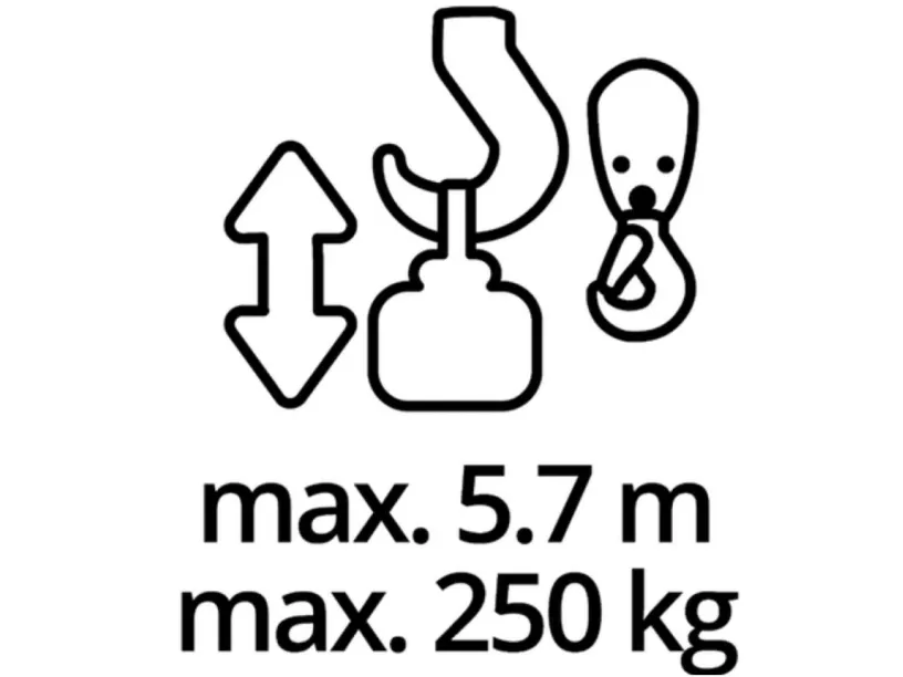 Einhell TC-EH 250, Kabelreb hejseværk, 12 m, 125 kg, 250 kg, 11,5 m, 5,7 m