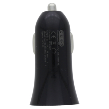 Q-Link Autolader 12V met 2 USB-A zwart