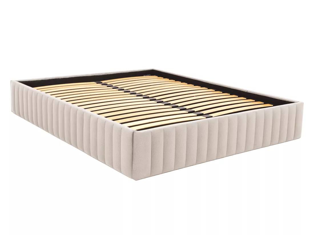 Sommier coffre 140 x 190 cm en velours - Beige - SETHI de YSMÉE