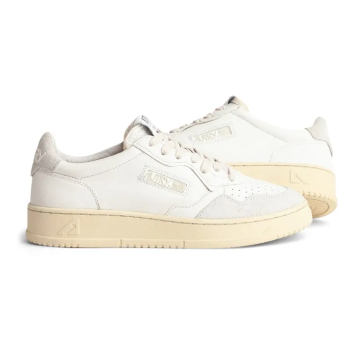 Autry Baskets Open Low Cuir/Suede | Blanc