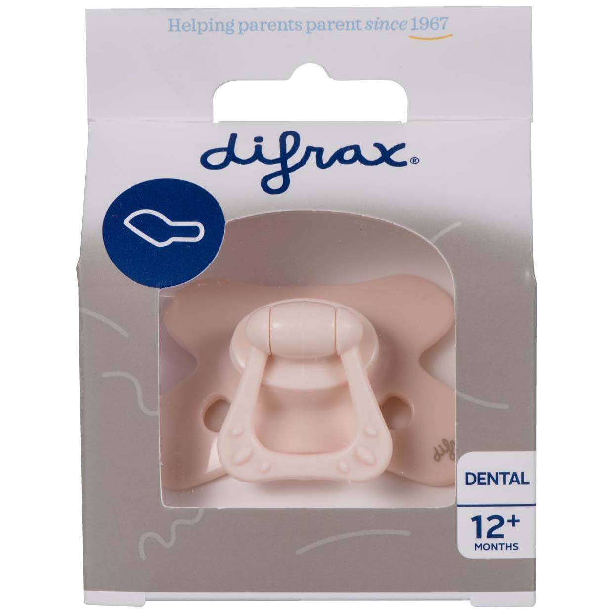 Difrax fopspeen Dental Pure 12+ maanden roze