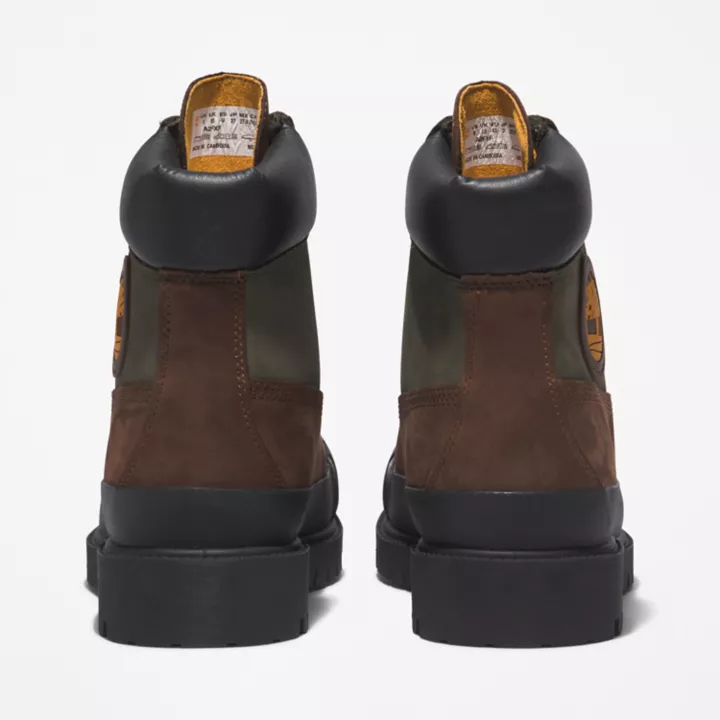 Bota Timberland Premium Masculina de 6 Polegadas com Biqueira de Borracha na Cor Marrom Escuro