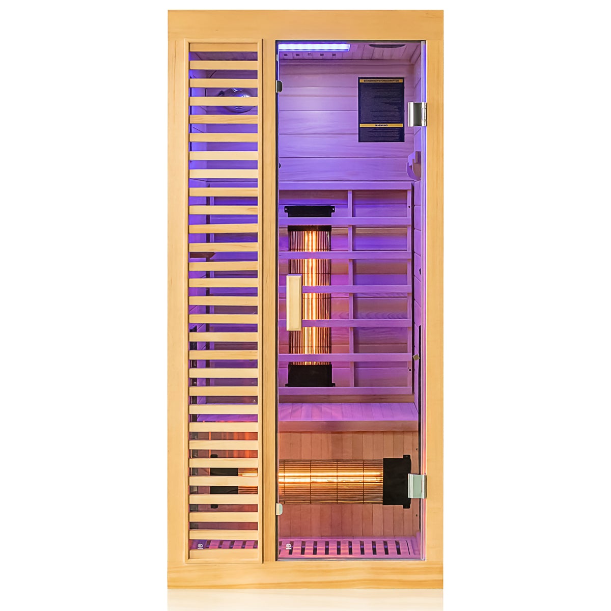 Dewello® Infraroodcabine Infraroodsauna HAMLIN 90cm x 90cm incl. 4 full spectrum emitters, koolstof emitters, 1 persoon, LED