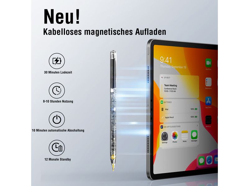 4smarts Eingabestift Pencil Pro Transparent Aktiver Eingabestift