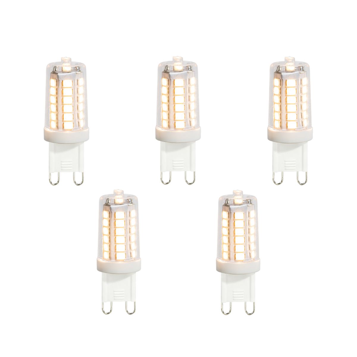 Set van 5 G9 LED lampen helder 3.5W 480 lm 3000K