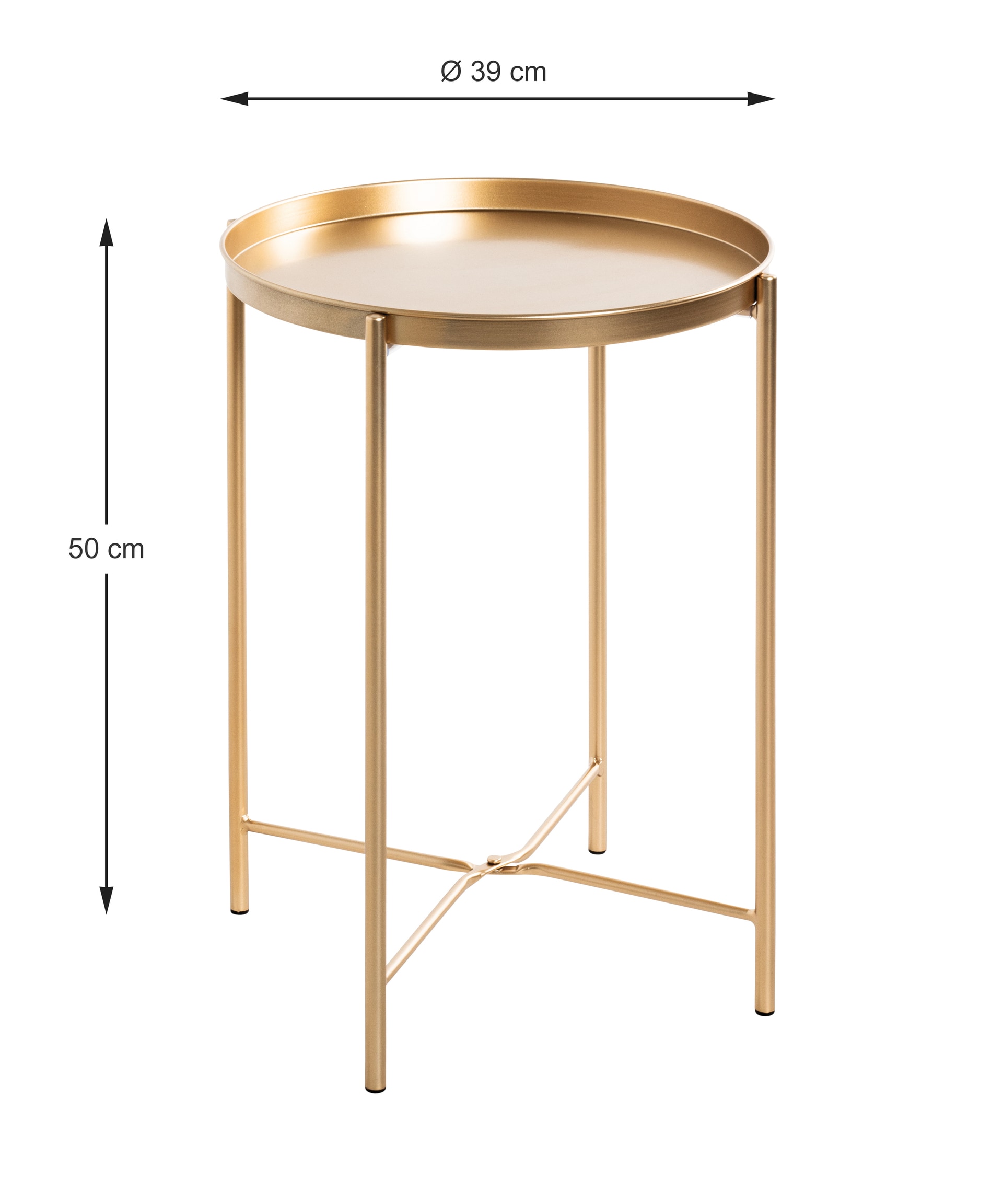 Beistelltisch 39 x 39 cm goldfarbig