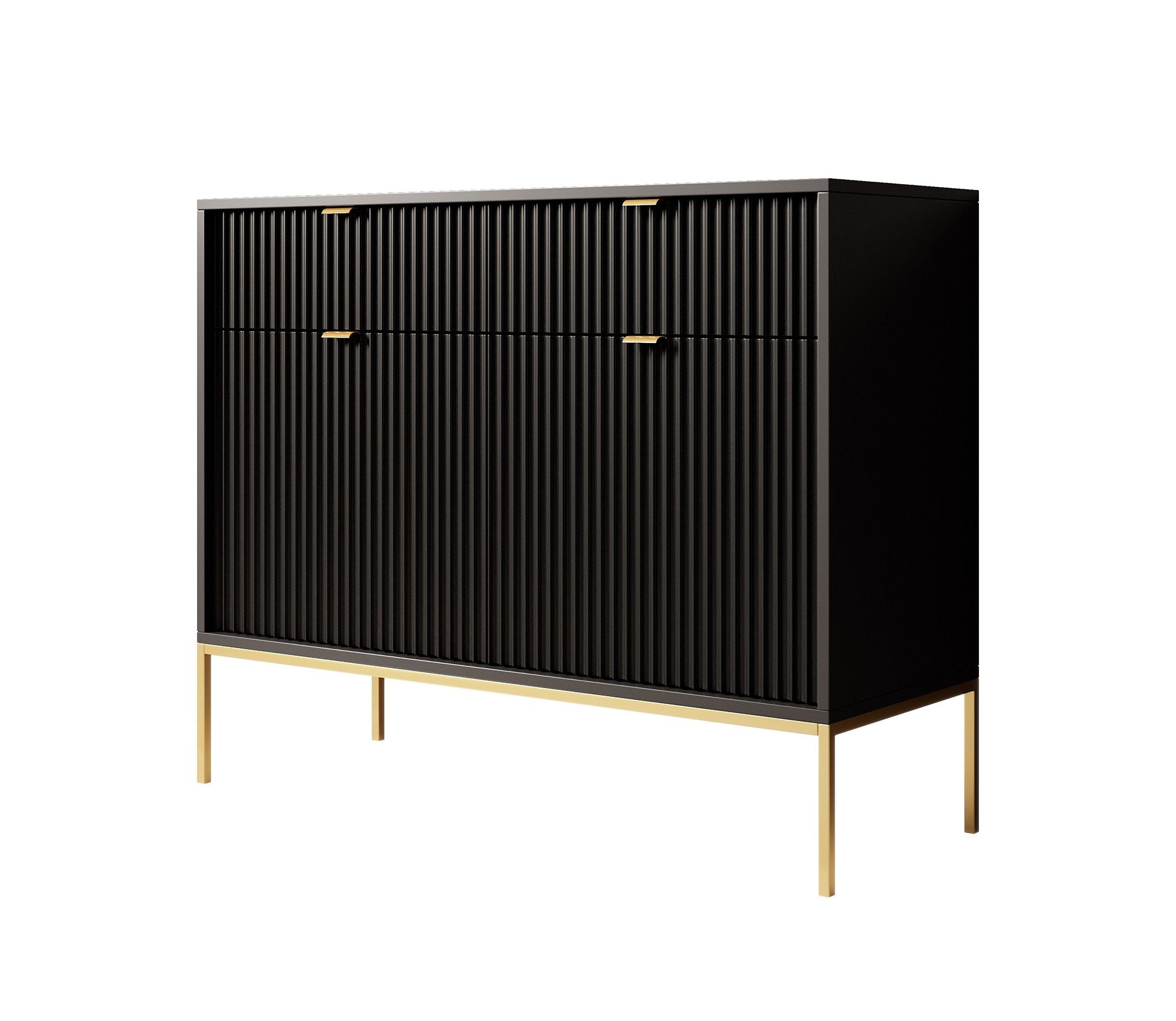 Meubella - Dressoir Navil 2 - Zwart - 104 cm