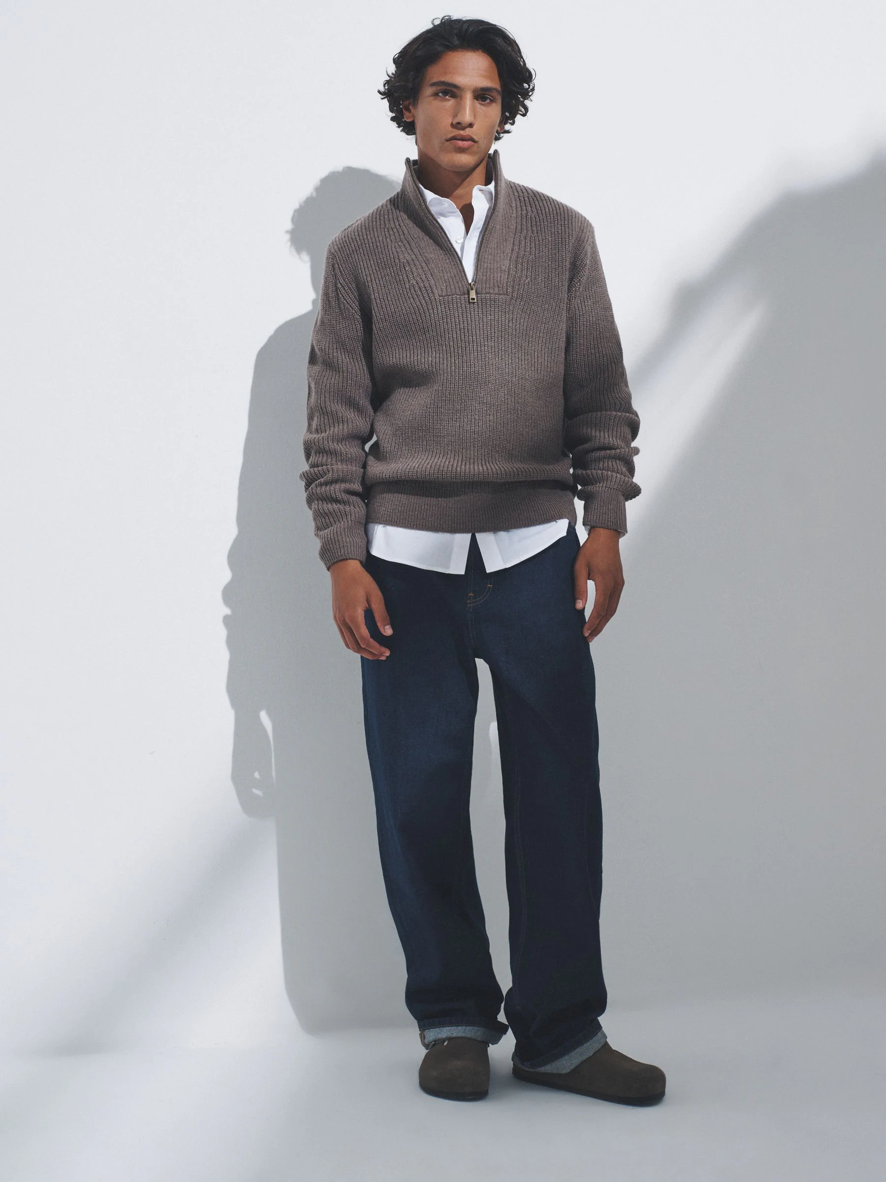 Bruin/marineblauw - The Set 2 Pack Quarter Zip Neck Jumpers