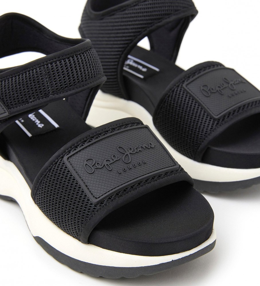 Sandálias Pepe Jeans Venus pretas - Plataforma de 4,5 cm -