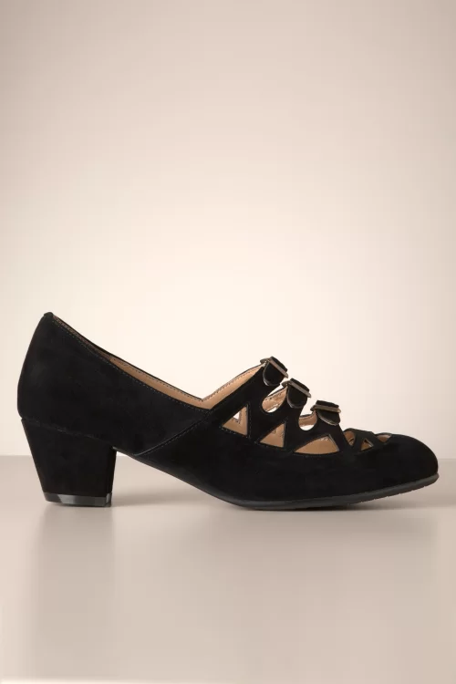 Charlie Stone Peggy suède pumps in zwart