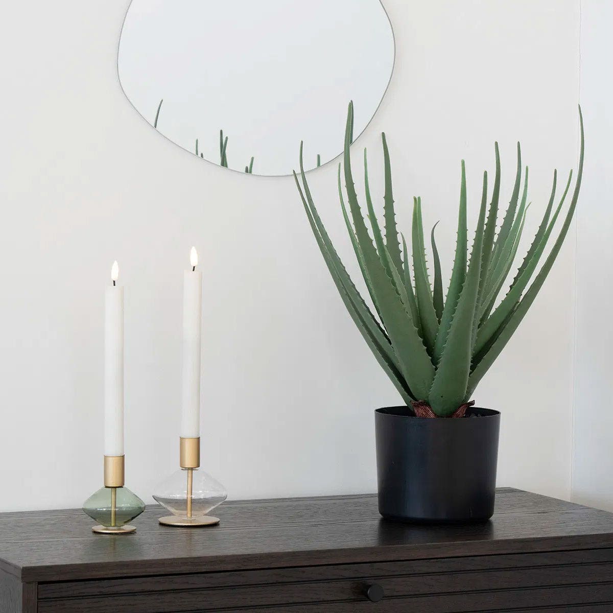 Artichok Wieke Glazen Kandelaar Goud - Set Van 2