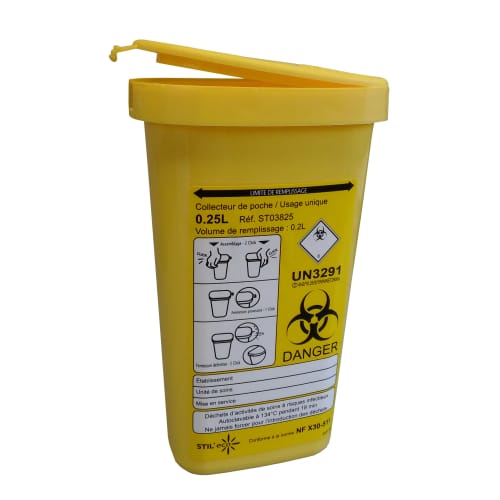 Collecteur boîte à aiguilles DASRI 0,25L NF X Stil Eco