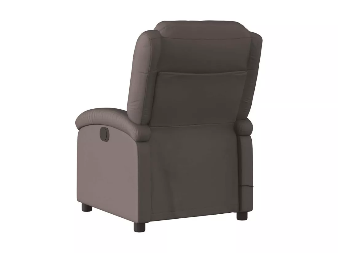 Fauteuil inclinable de massage marron foncé cuir véritable