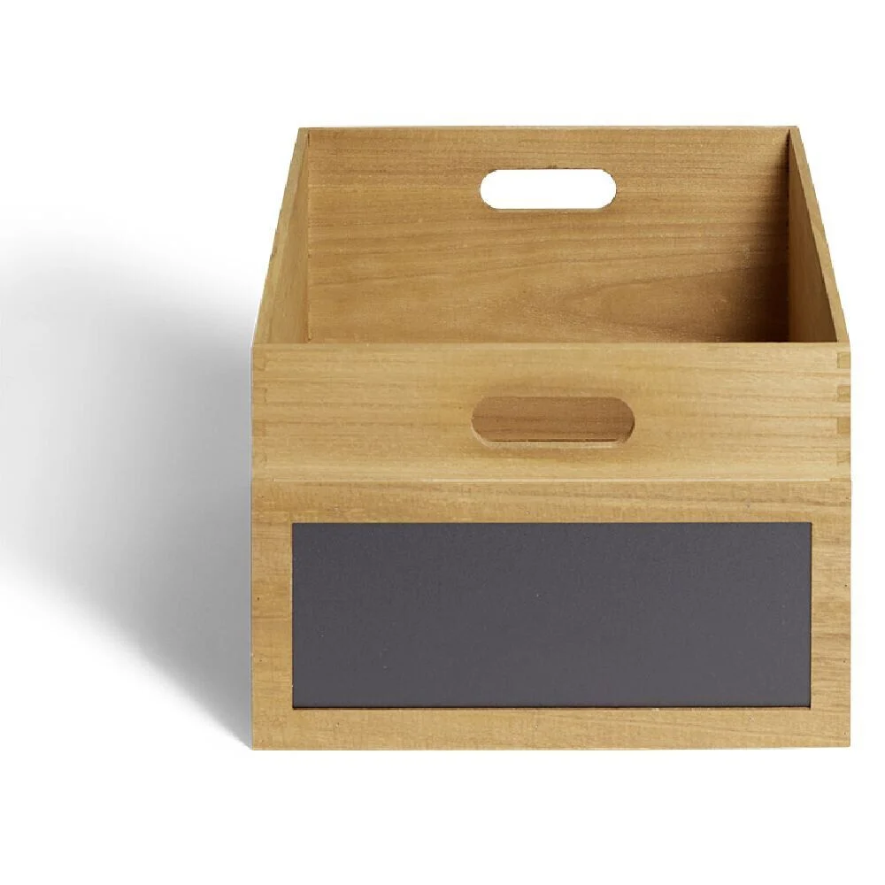 Bac de rangement bois et ardoise 33xH20x29cm Taille M
