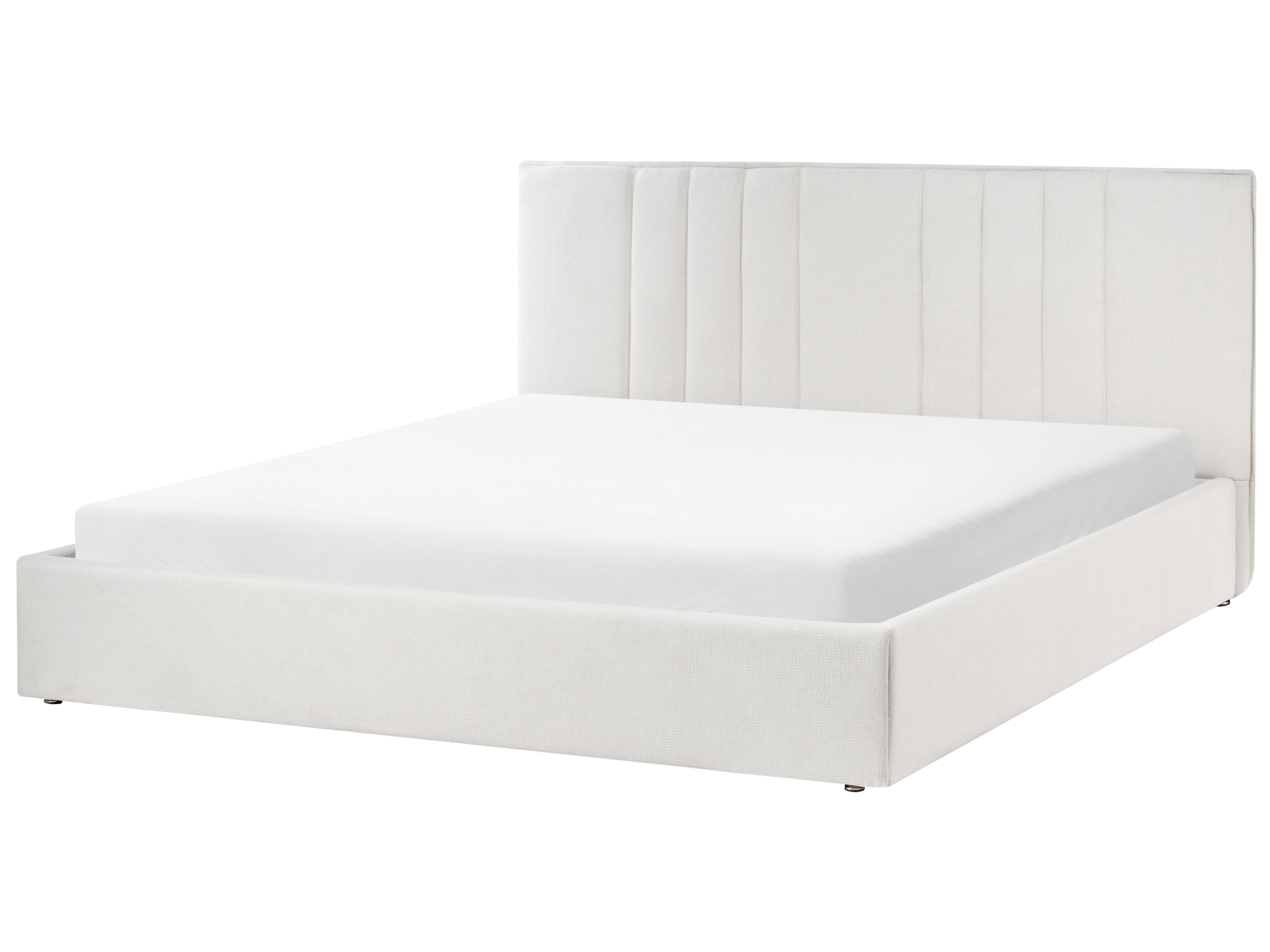 Bed met opbergruimte Stof TARASCON 180 x 200 cm Lichtbeige