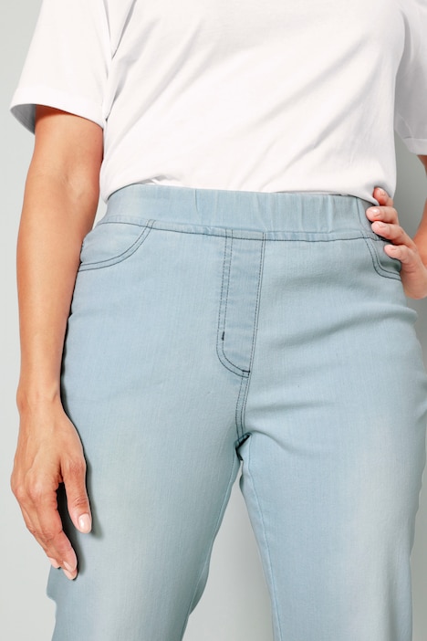 3/4-Jeans, Slim Fit, Wellensaum, 5-Pocket
