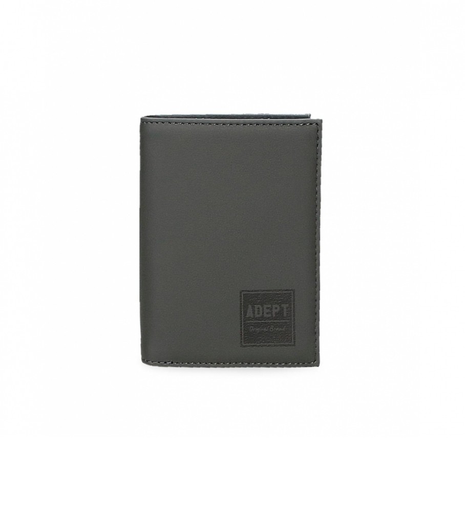 Carteira vertical Joumma Bags Adept Mark com porta-moedas, cinza