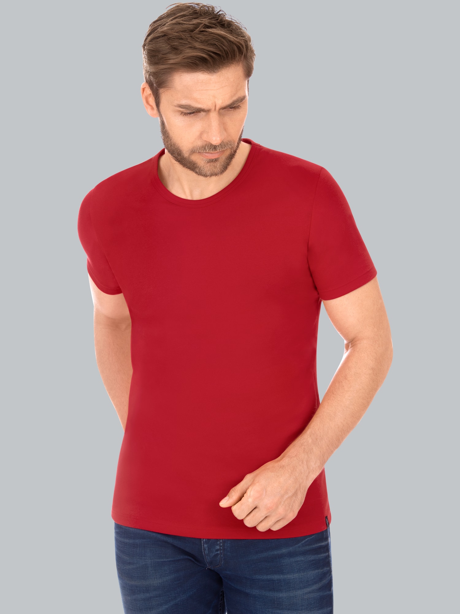 T-Shirt aus Baumwolle/Elastan Kirsch