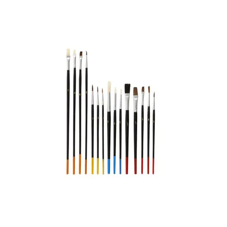 Idena Pinsel-Set, 15-teilig, mit Haar-, Borsten- und Aquarellpinsel