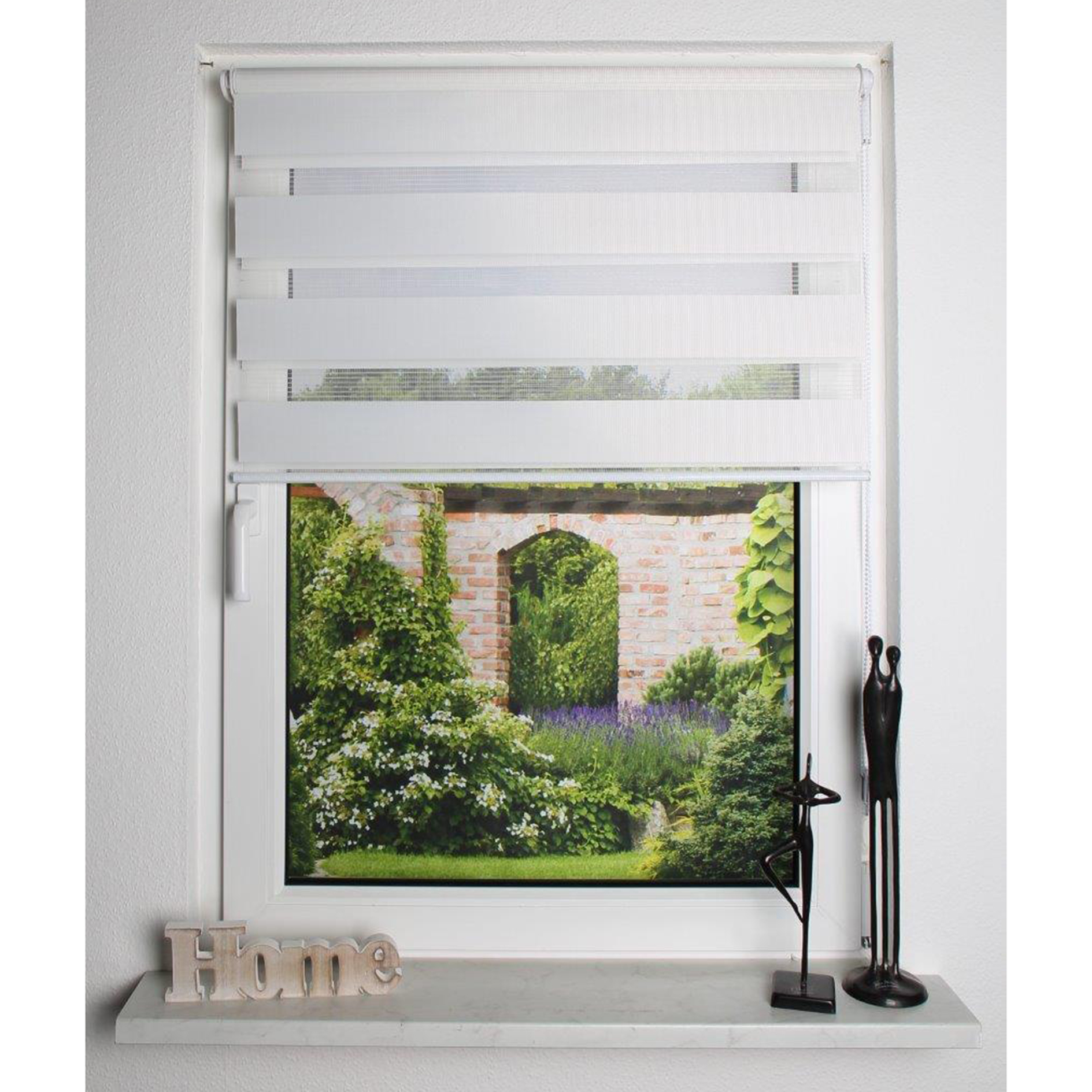 Kettenzugrollo ZEBRA - wollweiß - 40x150 cm