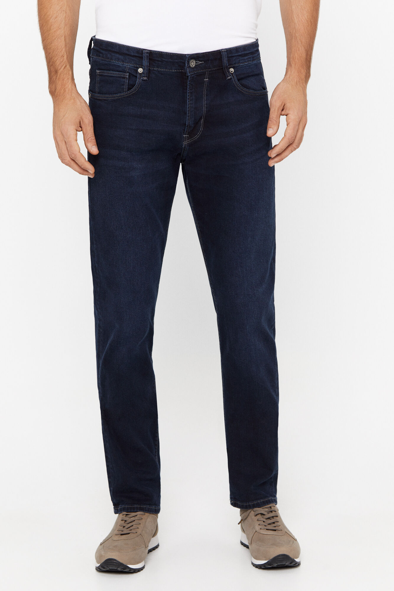 Calça jeans de corte regular - Azul