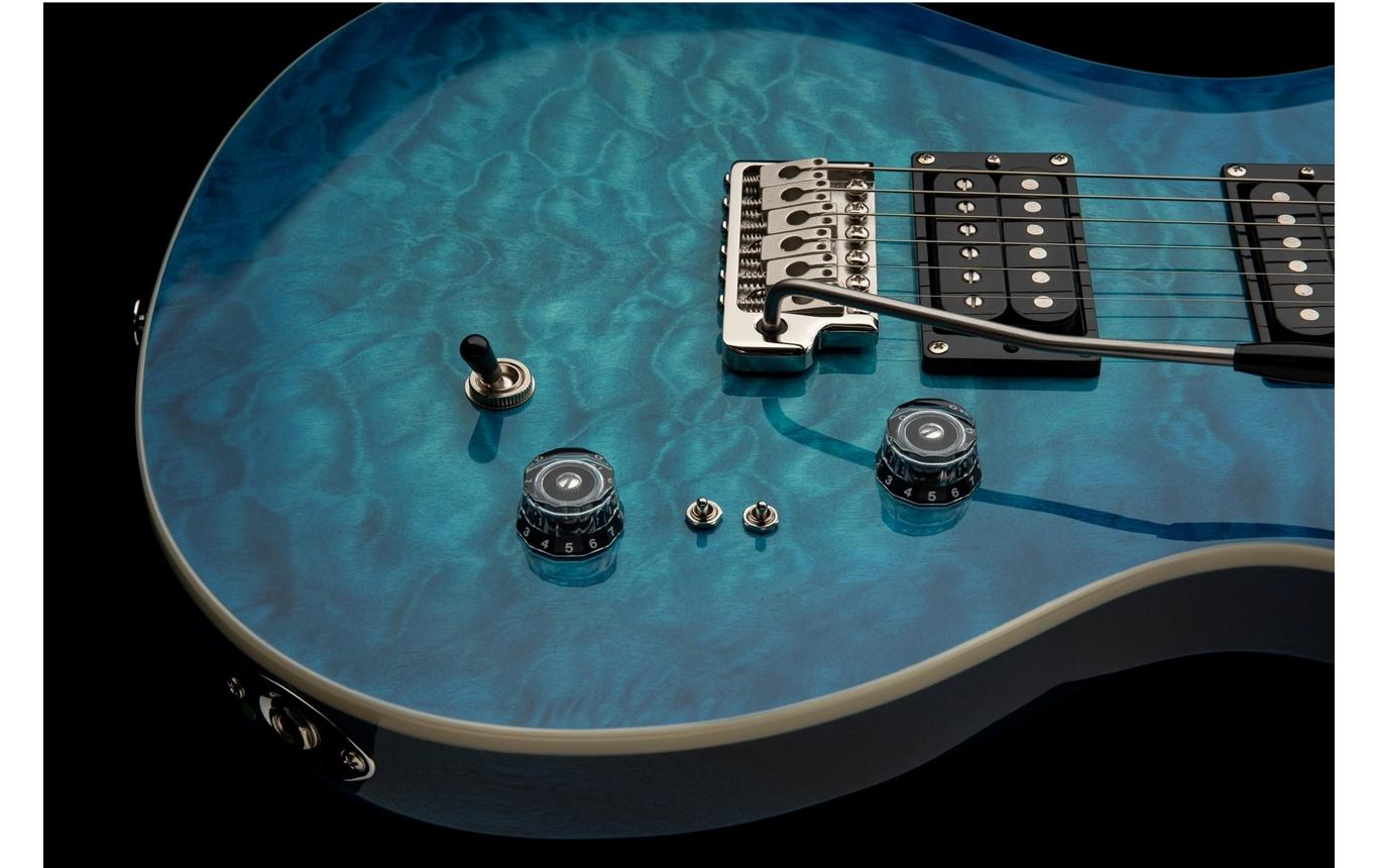 E-Gitarre SE Custom 24-08 Quilt Lake Blue<br>Gitarre mit Split Coil-Funktion