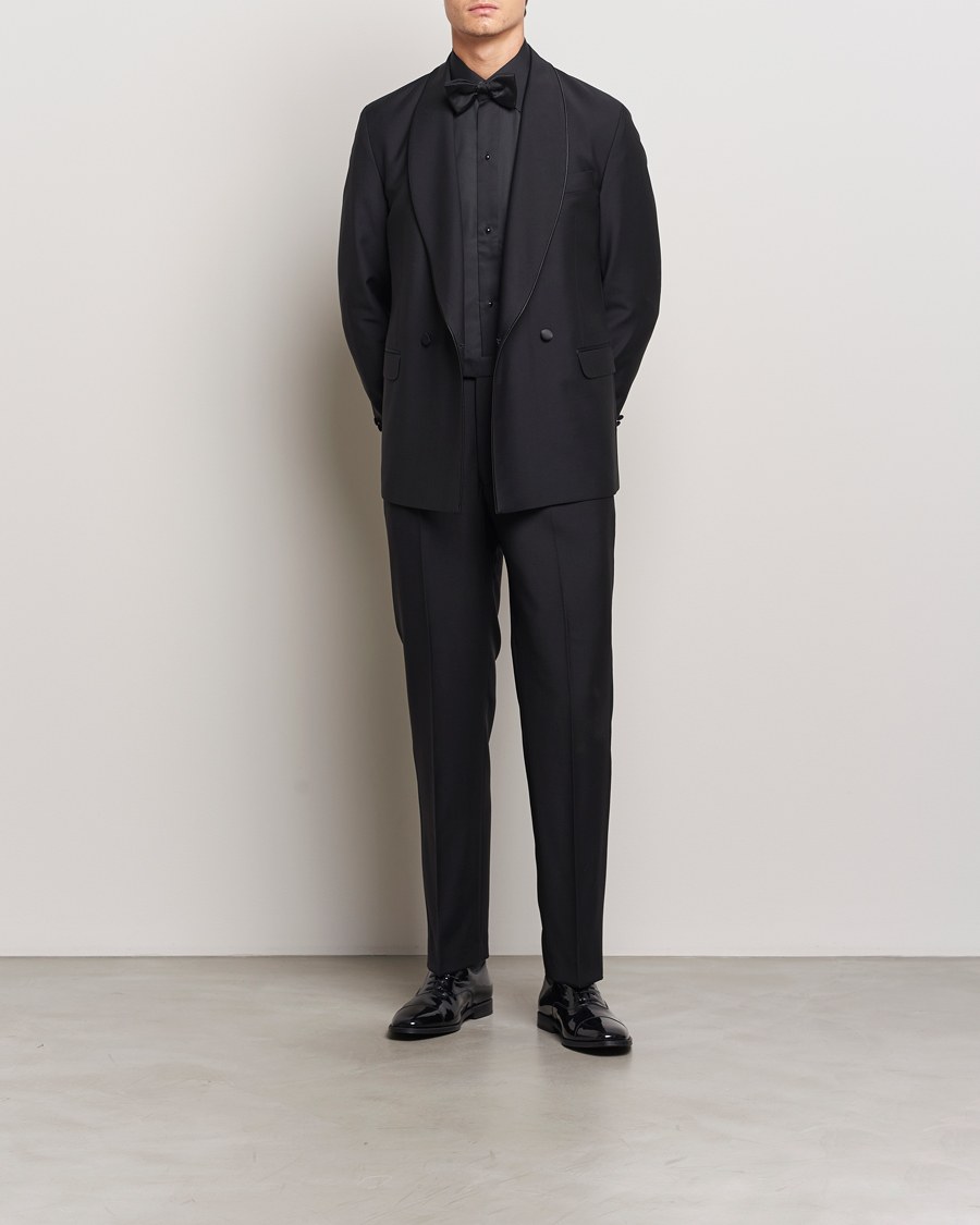 Eton Slim Fit Plissé Tuxedo Shirt Black