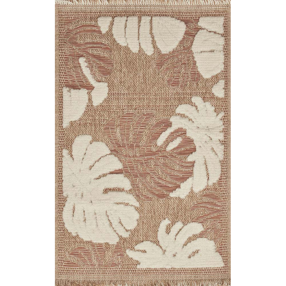 Tapis intérieur extérieur aspect jute terracotta tulum 9062 180 x 67 cm