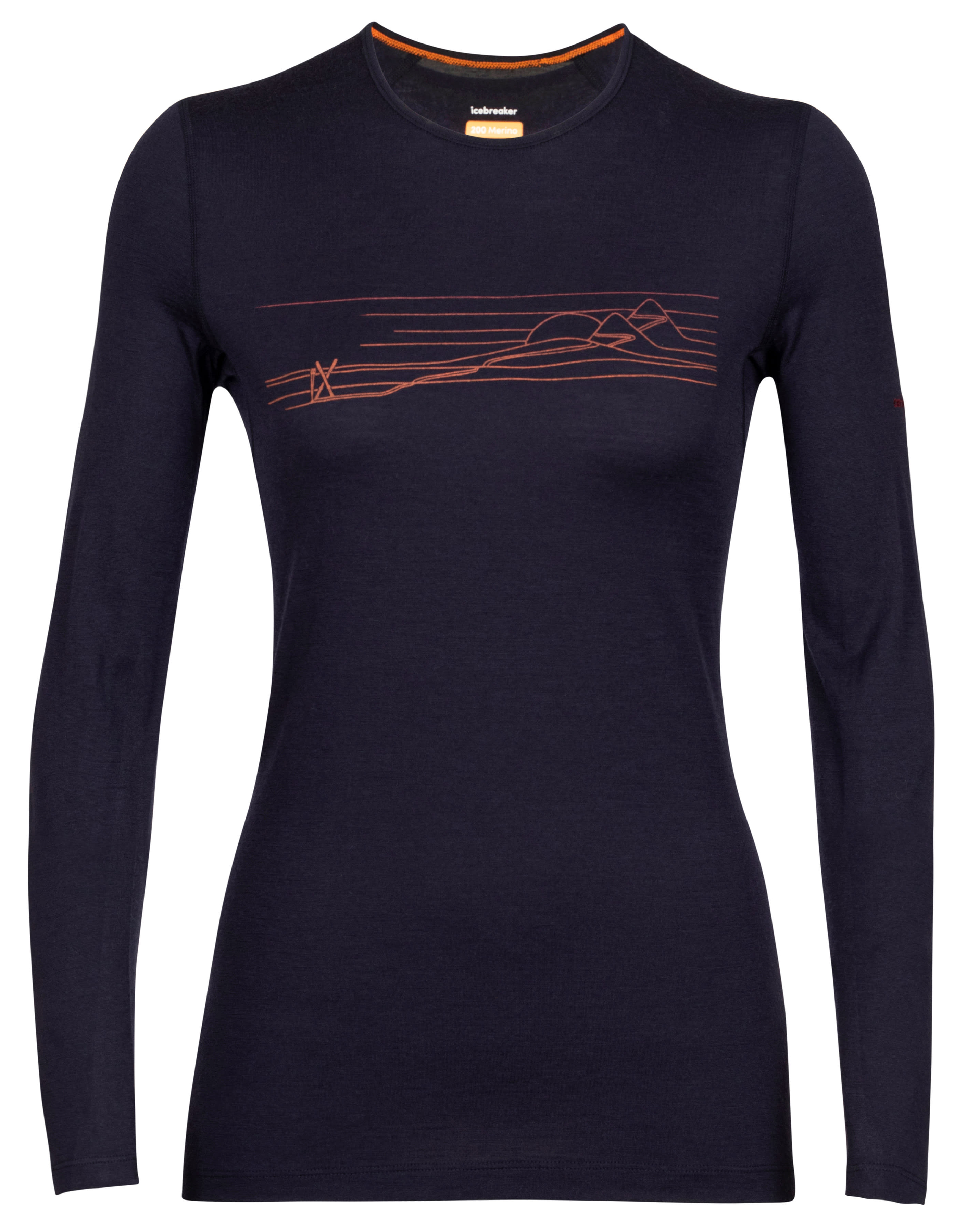 200 Oasis LS Crewe Ski Strip Dame IB401/Midnight Navy