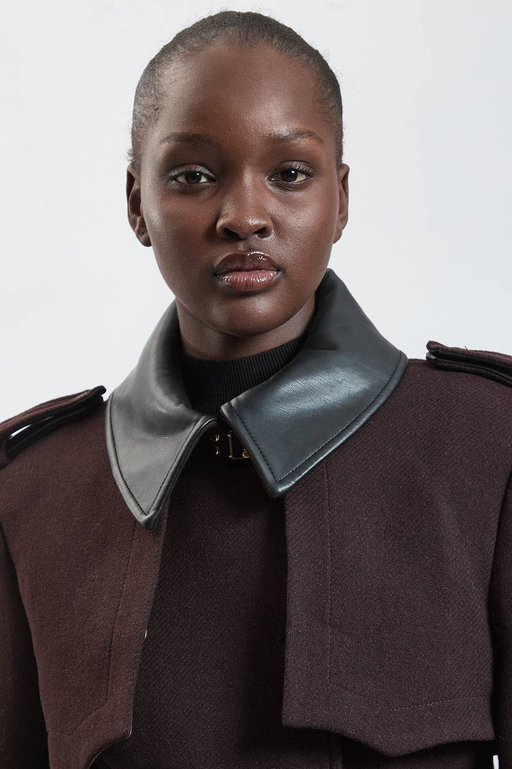 KarenMillen Caban Court En Laine Avec Détail En Synthétique