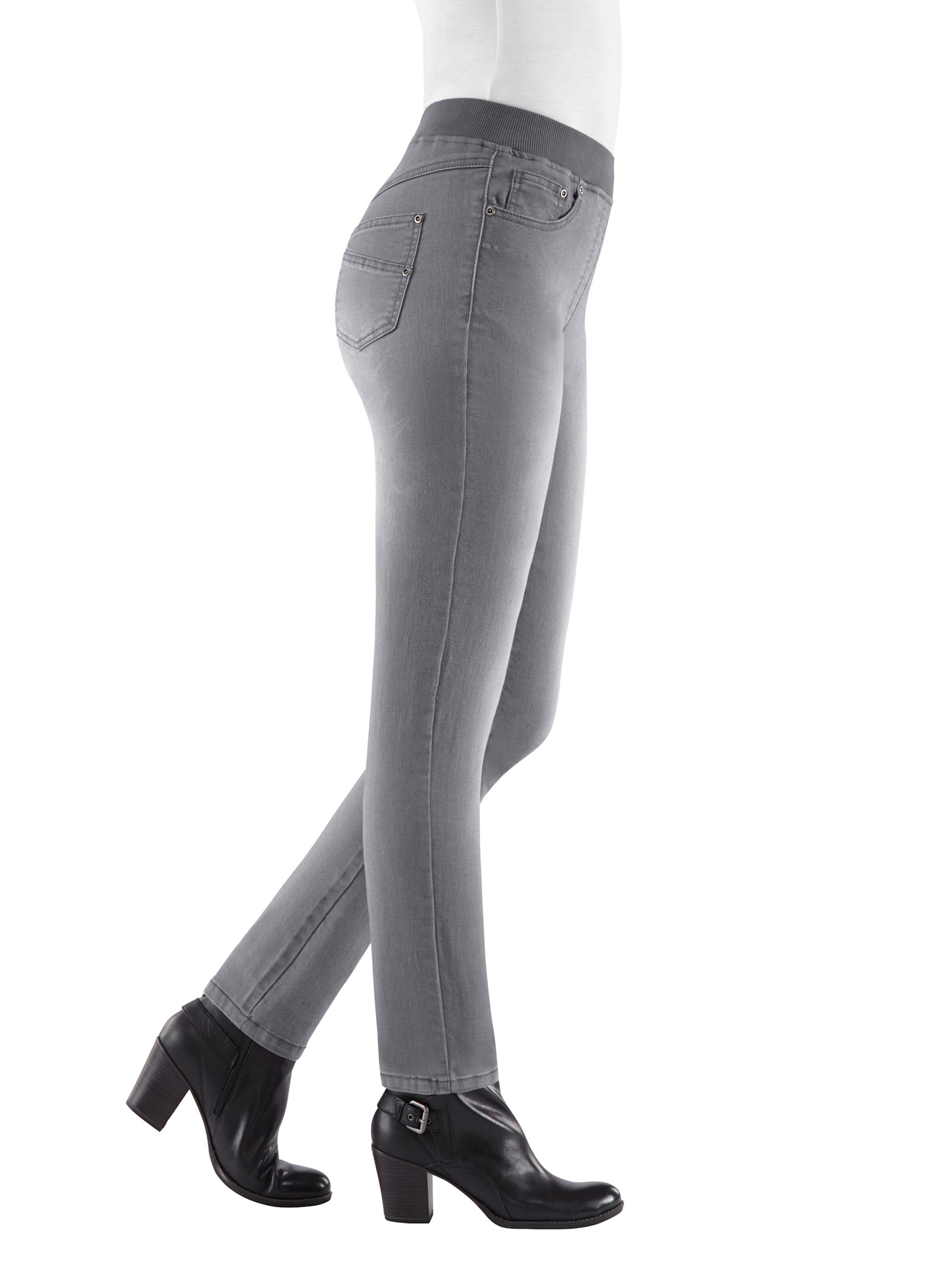Schlupfjeans in grey-denim