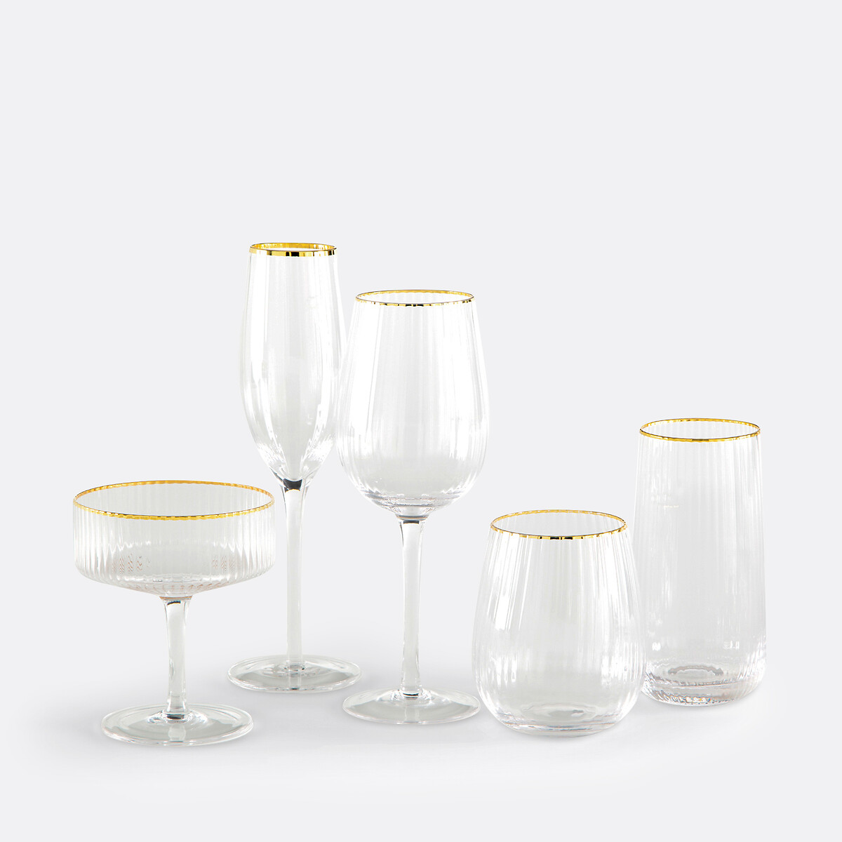 LA REDOUTE INTERIEURS<br>Conjunto de 4 taças de champanhe, Lurik