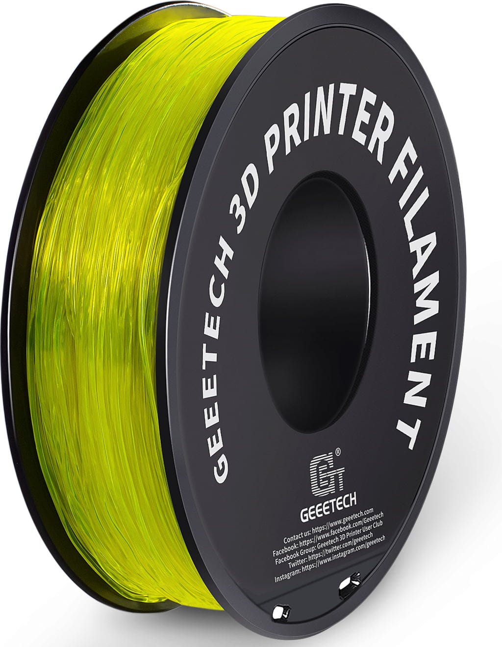 GEEETECH  TPU Transparent Yellow, 1,75 mm / 1000 g    Weiches TPU-Material mit hoher Flexibilität & Belastbarkeit in Transparent Yellow